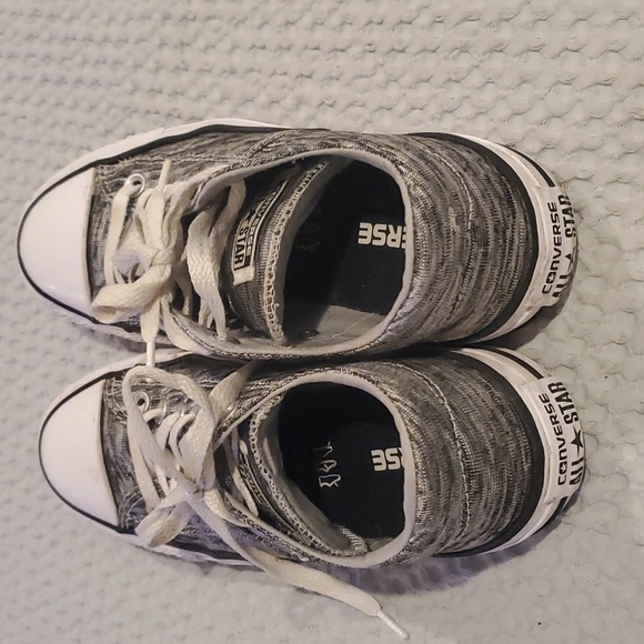 Converse Allstar Black Sneakers Silver Size 7 (#6) - Picture 2 of 5